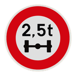 Panneau B13a – Limitation du poids par essieu