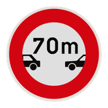 Panneau B17 – Intervalle minimal obligatoire entre véhicules