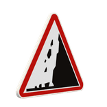 Panneau A19 – Chute de pierres ou pierres tombées sur la route
