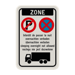 Panneau stationnement interdit – Interdiction de passer la nuit – réfléchissant