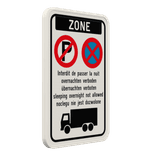 Panneau stationnement interdit – Interdiction de passer la nuit – réfléchissant