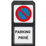 Poteau de signalisation pour parking privé – Stationnement interdit