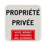 Panneau propriété privée avec texte au choix