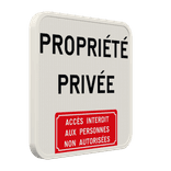 Panneau propriété privée avec texte au choix