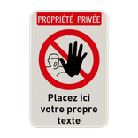 Panneau propriété privée personnalisable – Texte et pictogramme au choix