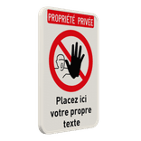 Panneau propriété privée personnalisable – Texte et pictogramme au choix