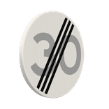 Verkeersbord einde maximum snelheid 30km/u RVV A02-30 - reflecterend