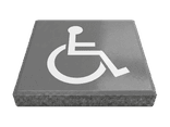 Stoeptegel parkeerplaats mindervalide (TS-ST_PMV2) - 30x30cm met facetrand