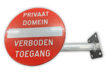 Support mural d'angle Ø50 ALU - panneau de signalisation perpendiculaire au mur - avec jeu de colliers - SB250