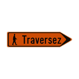Panneau de signalisation - F41 - Texte + pictogramme - Droite
