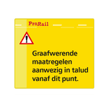 Waarschuwingsbord ProRail - Graafwerende werkzaamheden - 300x280mm