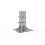 Schaftrohr-Adapter für Betonsockel, starr – 40x40 und 60x60 mm