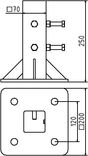 Schaftrohr-Adapter für Betonsockel, starr – 40x40 und 60x60 mm