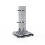 Schaftrohr-Adapter für Betonsockel, klappbar mit Rohrdurchführung – 40x40 und 60x60 mm