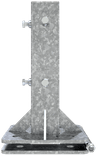 Schaftrohr-Adapter für Betonsockel, klappbar mit Rohrdurchführung – 40x40 und 60x60 mm