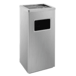 Prullenbak met asbak TS-ASHCOMBI mat RVS - 14,5 liter