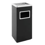 Prullenbak met asbak TS-ASHCOMBI zwart/RVS - 14,5 liter