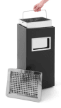 Prullenbak met asbak TS-ASHCOMBI zwart/RVS - 14,5 liter