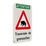 Panneau G2000 -  Attention traversée de grenouilles - Personnalisable