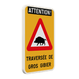 Panneau G2000 - Attention traversée de gros gibiers - Personnalisable