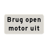 Verkeersbord RVV OBD10a - Brug open motor uit