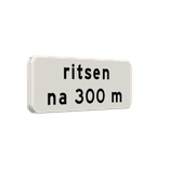 Verkeersbord RVV OB728 - ritsen met afstandsaanduiding