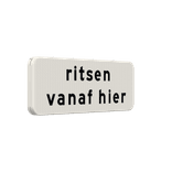 Verkeersbord RVV OB726 - Ritsen vanaf hier