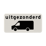 Verkeersbord RVV OB66 - Uitgezonderd transport- en bestelbussen