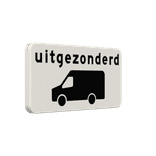Verkeersbord RVV OB66 - Uitgezonderd transport- en bestelbussen