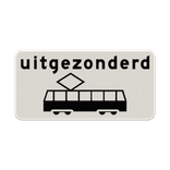 Verkeersbord RVV OB64 - Uitgezonderd tram