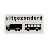 Verkeersbord RVV OB63 - Uitgezonderd vrachtauto's en bussen