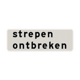 Verkeersbord RVV OB603 - Strepen ontbreken