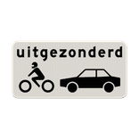 Verkeersbord RVV OB57 - Uitgezonderd motoren en auto's
