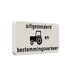 Verkeersbord RVV OB55OB108 - Uitgezonderd tractoren en bestemmingsverkeer