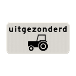 Verkeersbord RVV OB55 - Uitgezonderd tractoren