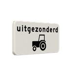 Verkeersbord RVV OB55 - Uitgezonderd tractoren