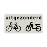 Verkeersbord RVV OB54 - Uitgezonderd (brom)fietsers
