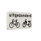 Verkeersbord RVV OB54 - Uitgezonderd (brom)fietsers