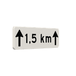 Verkeersbord RVV OB411-1,5 - Afstandsaanduiding in kilometers met pijlen