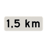 Verkeersbord RVV OB401-1,5 - Afstandsaanduiding in kilometers