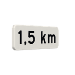 Verkeersbord RVV OB401-1,5 - Afstandsaanduiding in kilometers