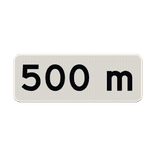 Verkeersbord RVV OB401 - 500 meter - reflecterend