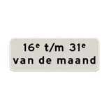 Verkeersbord RVV OB216p - Geldt alleen voor periode