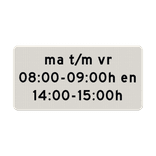 Verkeersbord RVV OB204p - datum met tijdsaanduiding - reflecterend