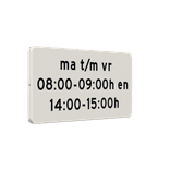 Verkeersbord RVV OB204p - datum met tijdsaanduiding - reflecterend