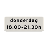 Verkeersbord RVV OB203p - Geldt alleen voor periode (dag + tijd)