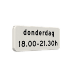 Verkeersbord RVV OB203p - Geldt alleen voor periode (dag + tijd)