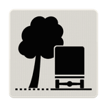 Verkeersbord RVV OB17l - Overhangende takken boven de weg (links)
