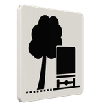 Verkeersbord RVV OB17l - Overhangende takken boven de weg (links)