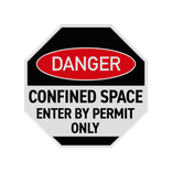 Bord danger confined space, permit only - reflecterend